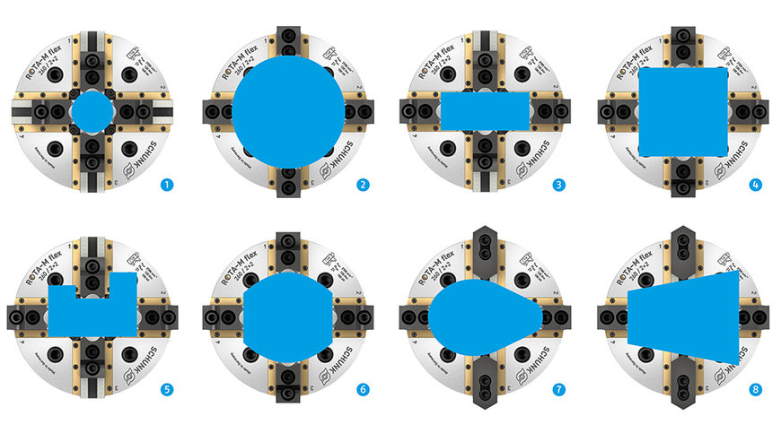 AFGEDICHTE 2+2-KLAUWPLAAT MET LANGE SLAGCOMPENSATIE ZORGT VOOR MAXIMALE FLEXIBILITEIT OP FREES-/DRAAIMACHINES